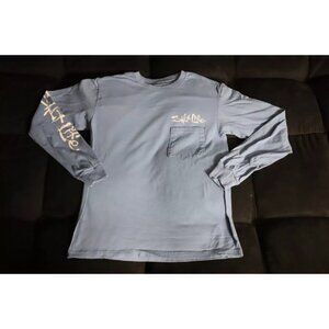 Salt Life Live Salty Pullover Sweatshirt Men S Blue Spell Out LogoGraphic Cotton
